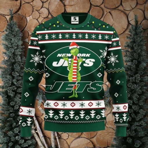 New York Jets Funny Grinch Xmas Ugly Christmas Sweater Best Christmas Gift Ideas