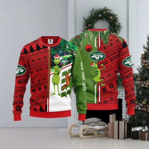 New York Jets Grinch & Scooby Doo Christmas Ugly Sweater 1