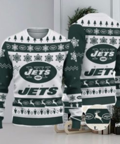 New York Jets Logo Ugly Christmas Sweater 3D Printed Unisex Sweater For Men And Women