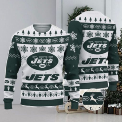 New York Jets Logo Ugly Christmas Sweater 3D Printed Unisex Sweater For Men And Women