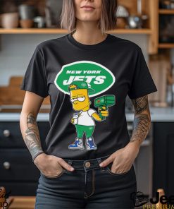 New York Jets NFL X Bart Simpson cartoon shirt