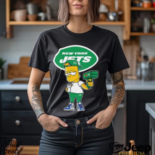 New York Jets NFL X Bart Simpson cartoon shirt