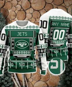 New York Jets Nfl Custom Name And Number For Sport Fans Ugly Christmas Sweater