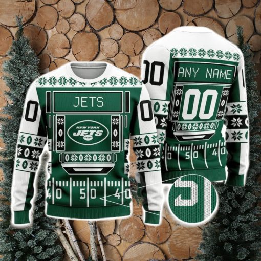 New York Jets Nfl Custom Name And Number For Sport Fans Ugly Christmas Sweater