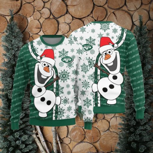 New York Jets Olaf Christmas Funny Knitted Sweater