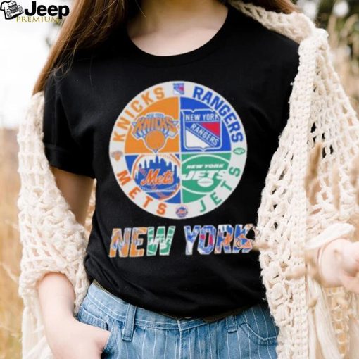 New York Knicks New York Rangers New York Jets New York Mets New York City 2023 Logo shirt