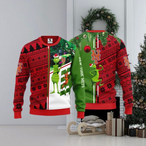 New York Mets Grinch & Scooby doo Christmas Ugly Sweater 1