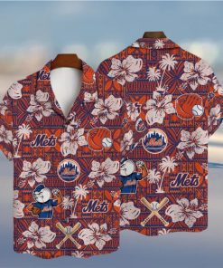 New York Mets Hibiscus Pattern Vintage Hawaiian Shirt