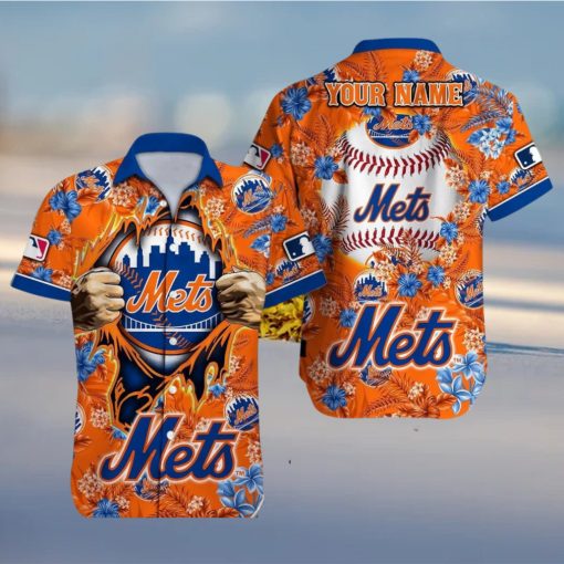 New York Mets MLB Custom Name Aloha 3D Hawaiian Shirt Summer Gift