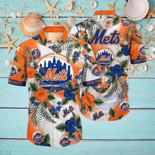 New York Mets MLB Flower Hawaiian Shirt