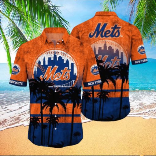 New York Mets MLB Logo Coconut Tropical Hawaiian Shirt Beach Gift For Fans