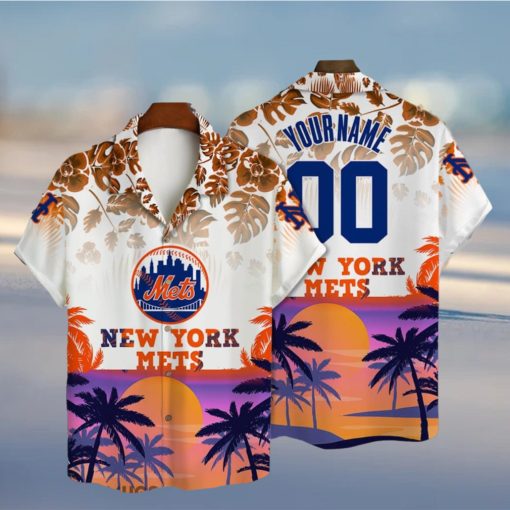 New York Mets Major League Baseball Custom Name And Number 3D Print Hawaiian Shirt