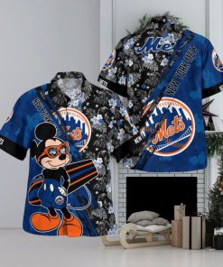 New York Mets Mickey Mouse Floral Short Sleeve Hawaii Shirt