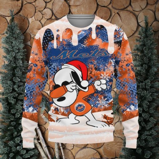 New York Mets Snoopy Dabbing The Peanuts Sports Football American Christmas Dripping Matching Knitted Christmas Sweater