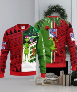 New York Rangers Grinch & Scooby doo Christmas Ugly Sweater 1