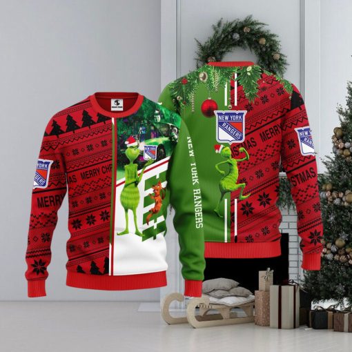 New York Rangers Grinch & Scooby doo Christmas Ugly Sweater 1