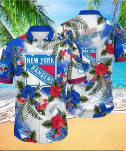 New York Rangers NHL Aloha Tropical Flower Hawaiian Shirt