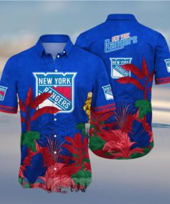 New York Rangers NHL Flower Classic Full Printing Hawaiian Shirt