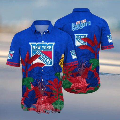 New York Rangers NHL Flower Classic Full Printing Hawaiian Shirt