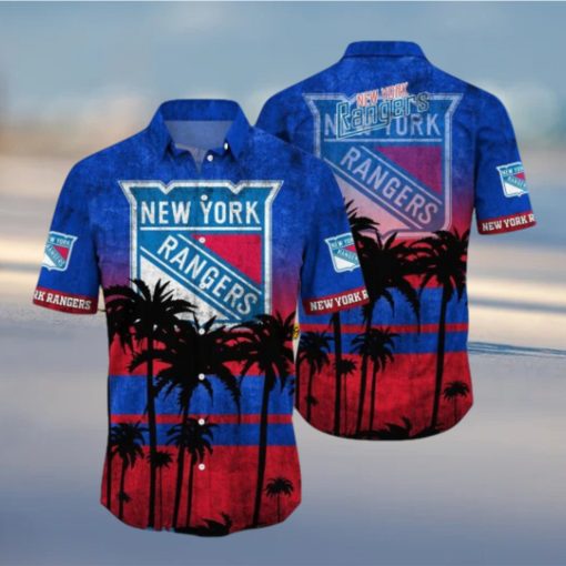 New York Rangers NHL Logo Coconut Tropical Hawaiian Shirt Beach Gift For Fans