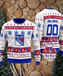 New York Rangers Personalized White Ugly Christmas Sweater