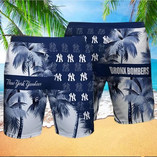 New York Yankees Bronx Bombers Summer All Over Print Hawaiian Beach Shorts