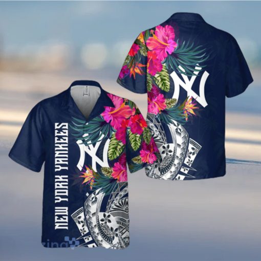 New York Yankees Flower Hawaiian Shirt