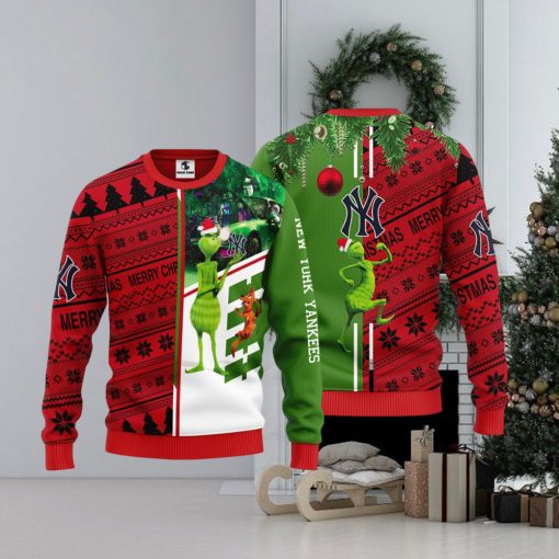 New York Yankees Grinch & Scooby doo Christmas Ugly Sweater 1