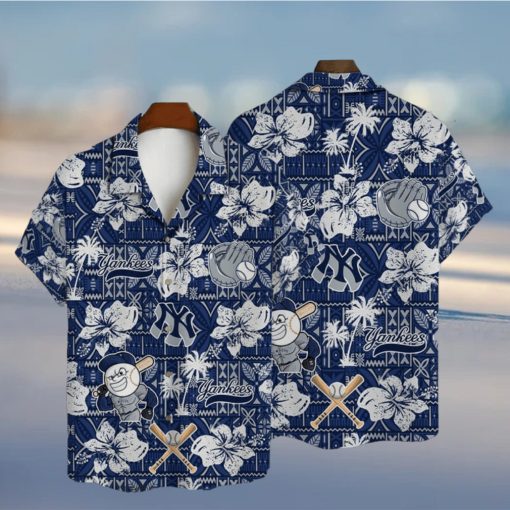 New York Yankees Hibiscus Pattern Vintage Hawaiian Shirt