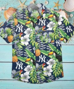 New York Yankees MLB Floral Button Up Shirt