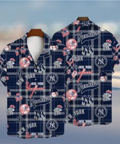 New York Yankees Plaid Baseball Pattern Vintage Hawaiian Shirt