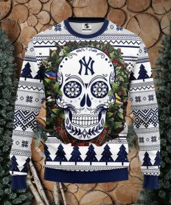 New York Yankees Skull Flower Ugly Xmas Ugly Christmas Sweater Best Christmas Gift Ideas