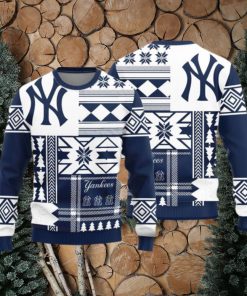 New York Yankees Teams Snowflakes Pattern Knitted Sweater For Christmas