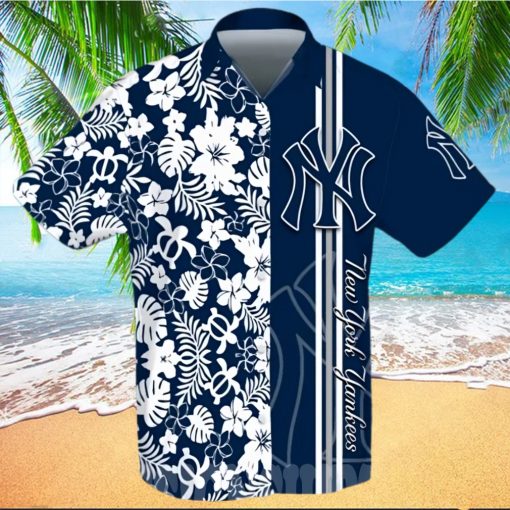 New York Yankess All Over Print Hawaiian Shirt – Navy