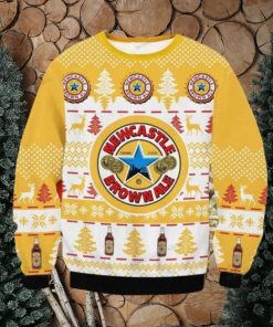 Newcastle Brown Ale Beer Pine Tree Ugly Christmas Sweater Impressive Gift For Men And Women