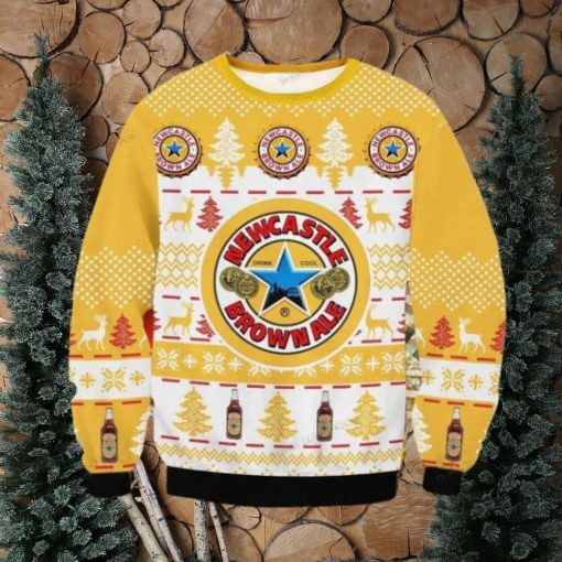 Newcastle Brown Ale Beer Pine Tree Ugly Christmas Sweater Impressive Gift For Men And Women