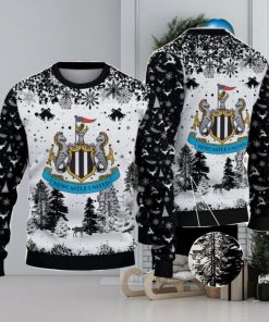 Newcastle United Big Logo Pine Trees Big Fans Gift Christmas Sweater For Men And Women