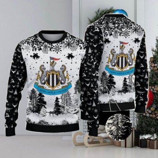 Newcastle United Big Logo Pine Trees Big Fans Gift Christmas Sweater For Men And Women