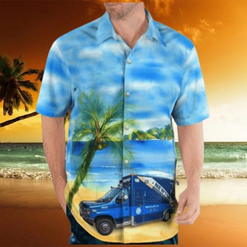 Newton Ems Beach Tropical Style AOP Print Shirt Sleeve Hawaiian Shirt