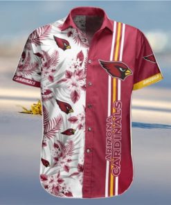 Nfl Arizona Cardinals Red White Flower Trendy Hawaiian Shirt Aloha Shirt
