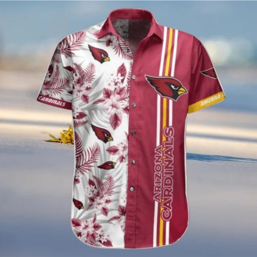 Nfl Arizona Cardinals Red White Flower Trendy Hawaiian Shirt Aloha Shirt