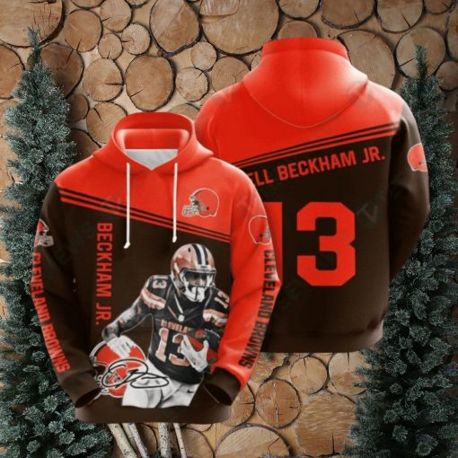 Nfl Cleveland Browns 3D Puff Print Hoodie