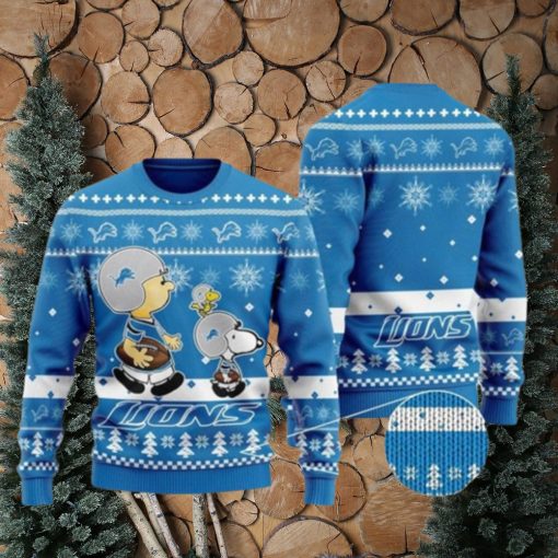 Nfl Detroit Lions Funny Charlie Brown Peanuts Snoopy Ugly Christmas Sweaters