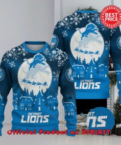 Nfl Detroit Lions Logo Snowflake Design Ugly Christmas Sweater