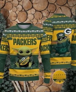 Nfl Football Green Bay Packers Baby Yoda Ugly Christmas Sweaters