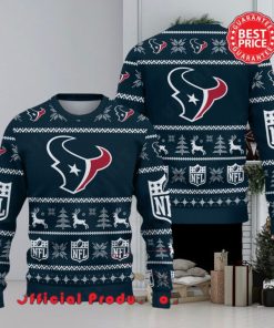 Nfl Houston Texans Logo Reindeer Snowflake Christmas Ugly Sweater