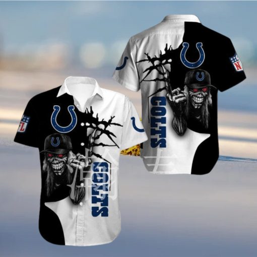 Nfl Indianapolis Colts Halloween Iron Maiden Trendy Hawaiian Shirt Aloha Shirt