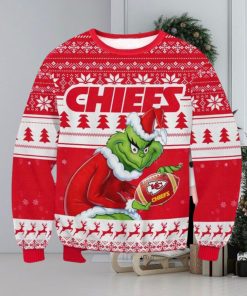 Nfl Kansas City Chiefs The Grinch Santa With Logo Christmas Ugly Sweater