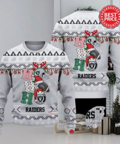 Nfl Las Vegas Raiders Hohoho Santa Hat Christmas Ugly Sweater