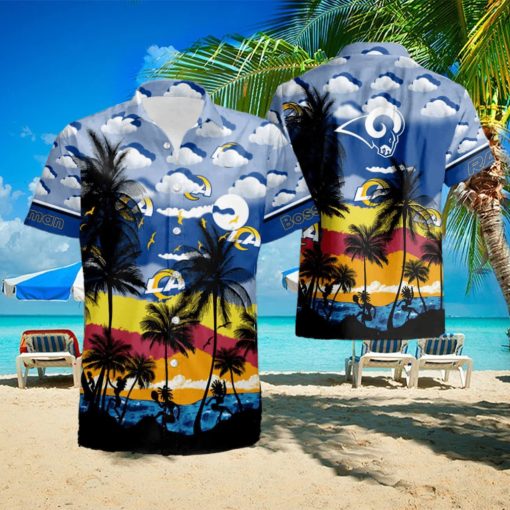 Nfl Los Angeles Rams And Shorts Hawaiian Shirt And Shorts Summer Gift For Fans hawaiian shirt